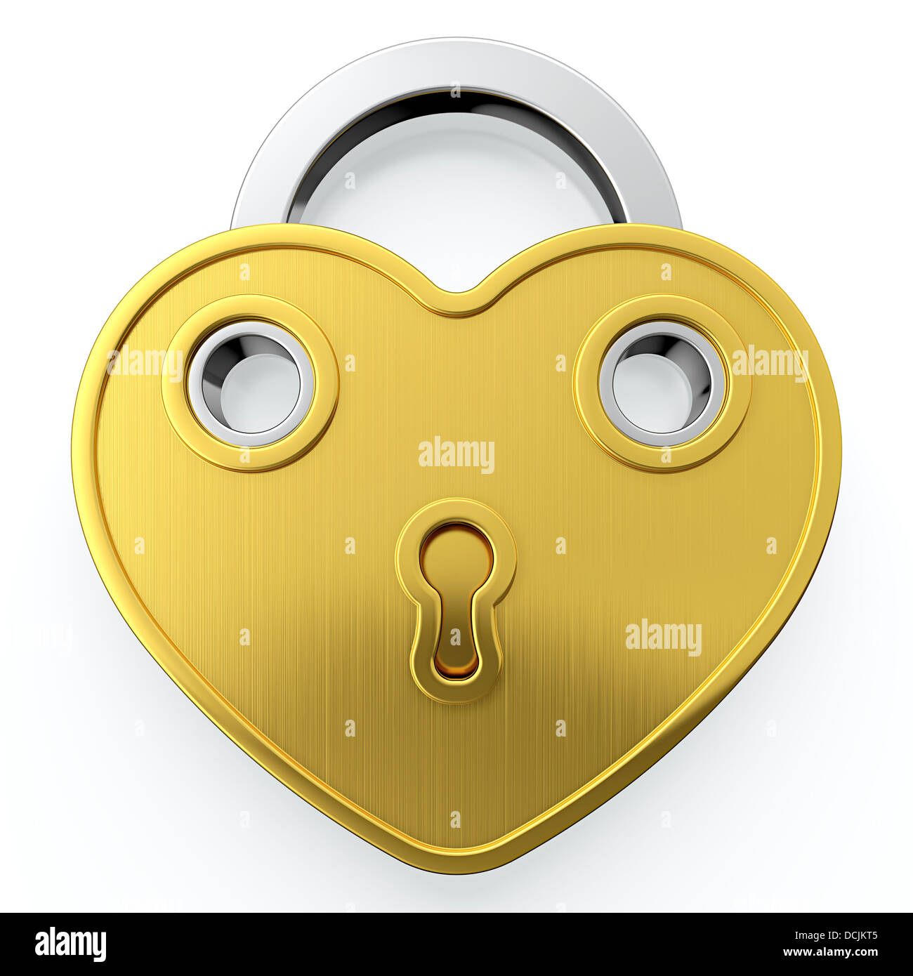Golden padlock in form of heart on white background Stock Photo - Alamy