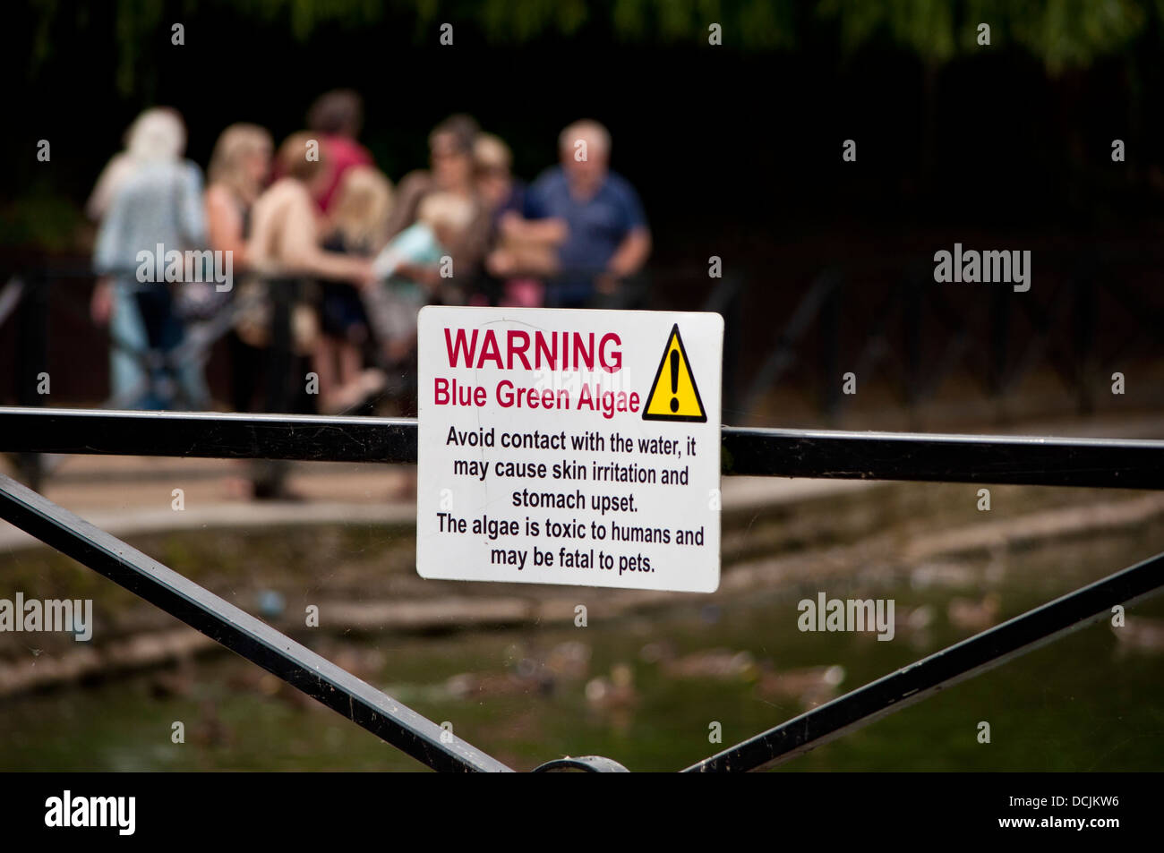 Blue Green Algae warning sign Stock Photo - Alamy