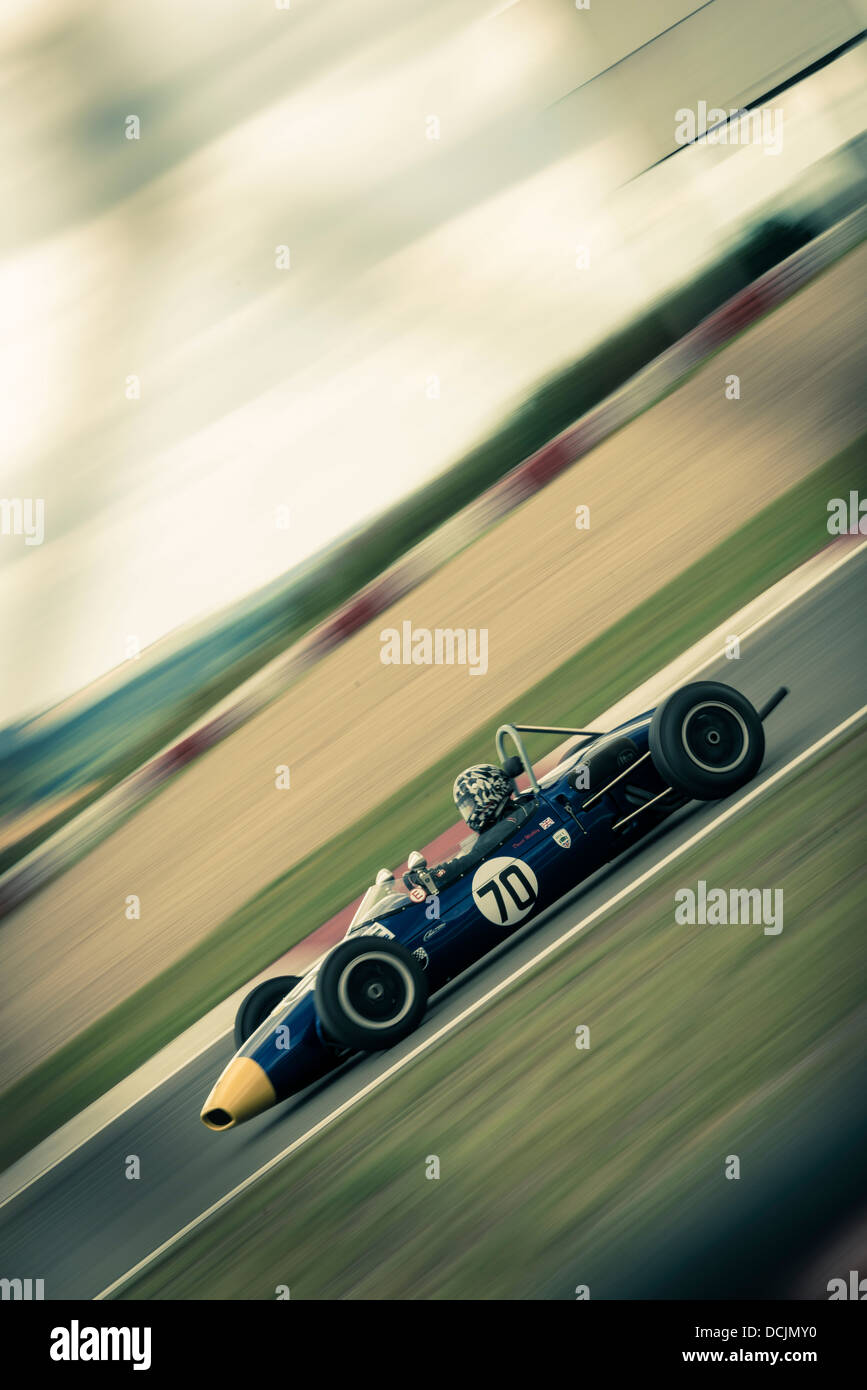 Classic Lotus Formula Car on Track Stock Photo