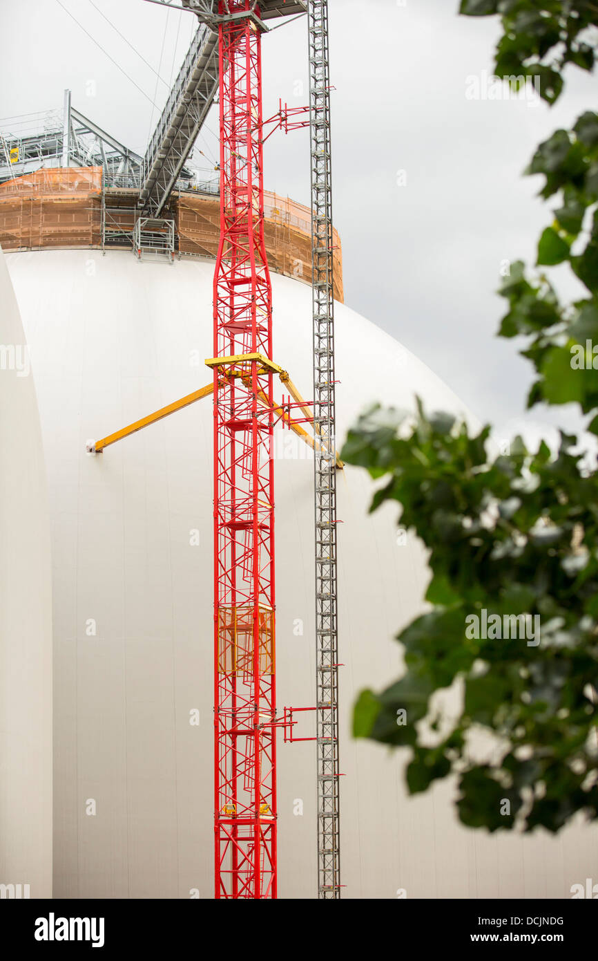 New biofuel storage domes being constructed at Drax power station in Yorkshire UK Stock Photo