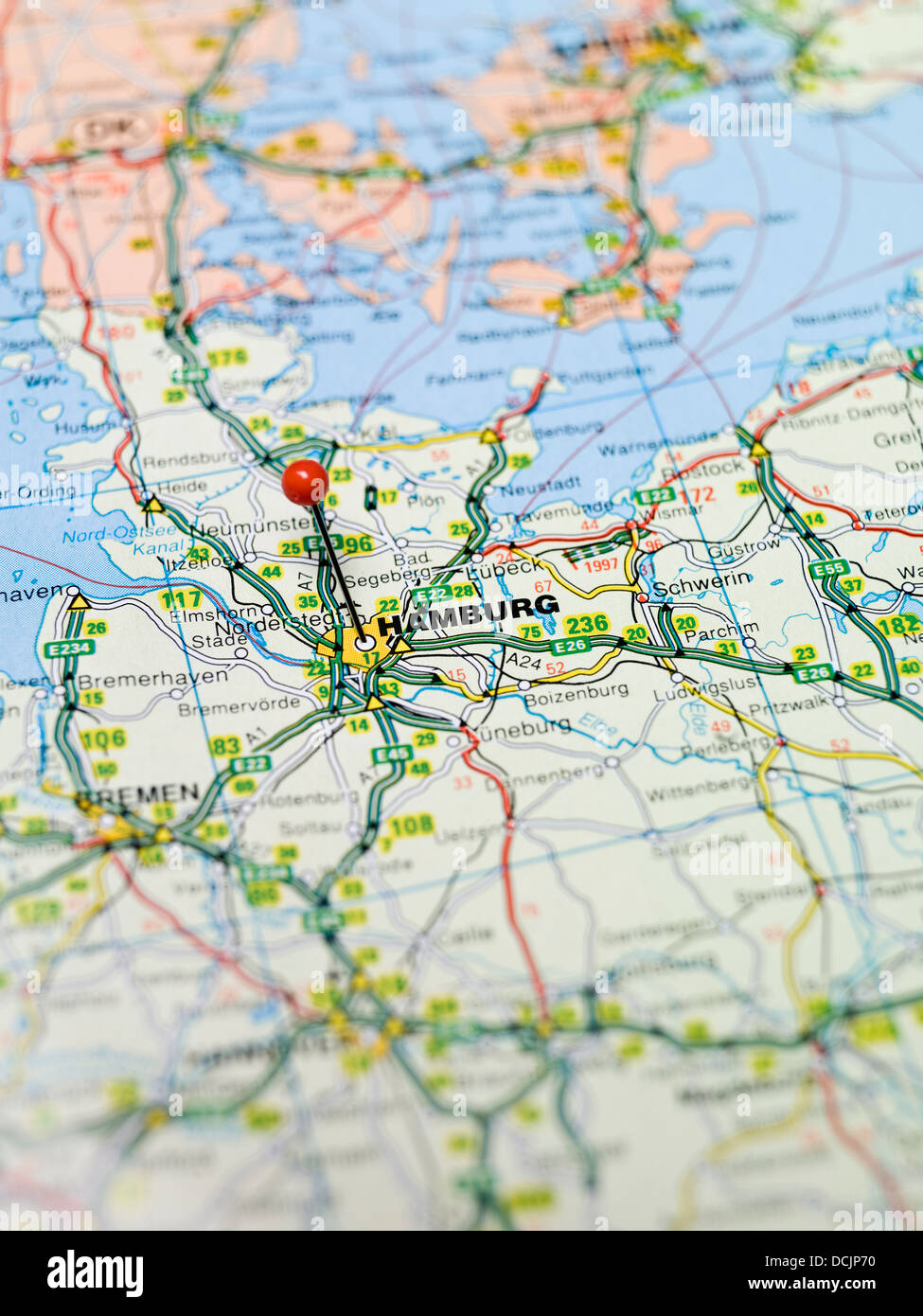 Map Of Hamburg Stock Photo Alamy Amburgo Cartina Geografica