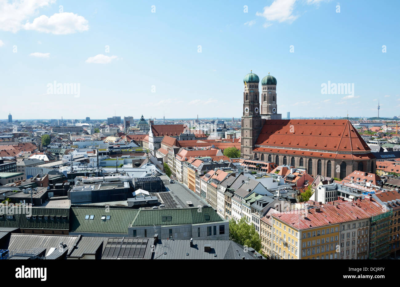 Munich panorama with the Frauenkirche Stock Photo