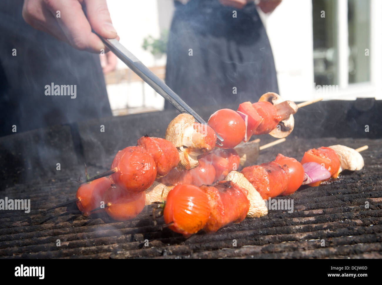 Skewers on the grill Stock Photo Alamy