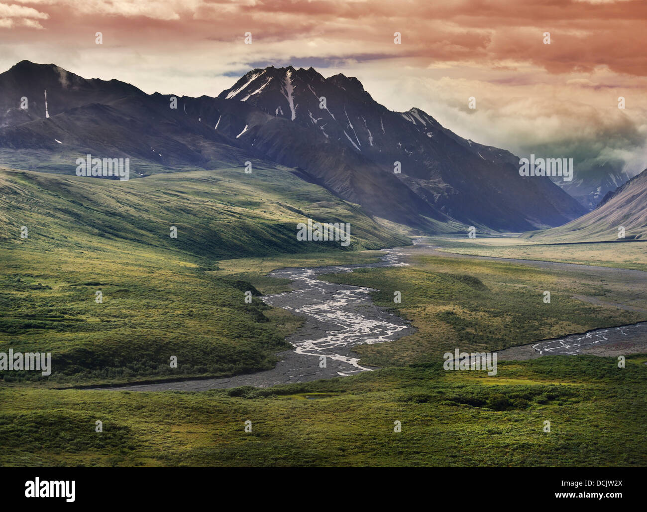 Mountain Landscape With A Cloudy Sky Stock Photo - Alamy