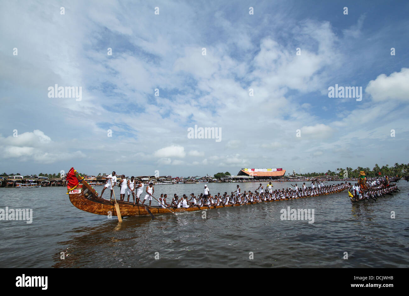 Nehru trophy boat race - annual boat race that occurs in Alappey. Stock Photo