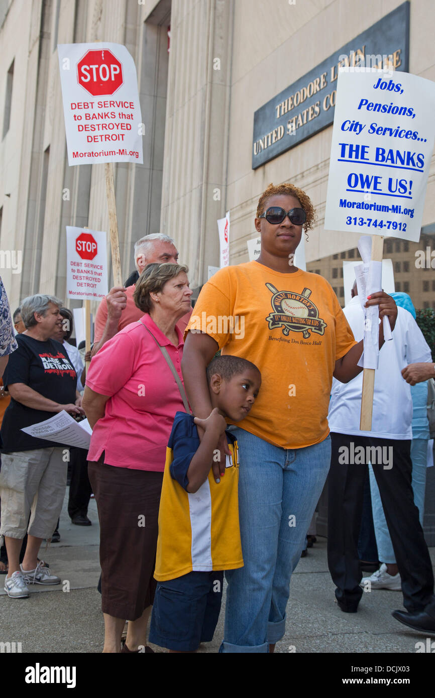 Detroit, Michigan USA. Detroit public employees, members of the ...