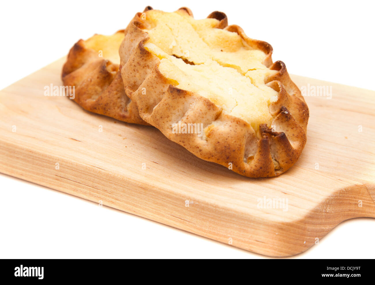 Karelian pasty, rye crust open pastry Stock Photo