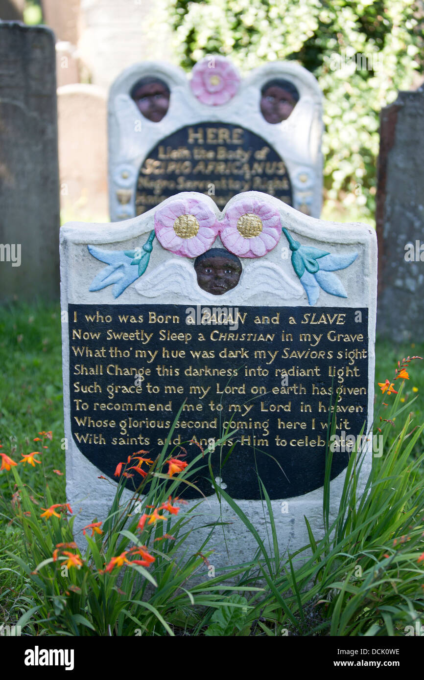 Grave of Scipio Africanus (170221 Dec 1720) a slave from West Africa buried in St Mary's Church