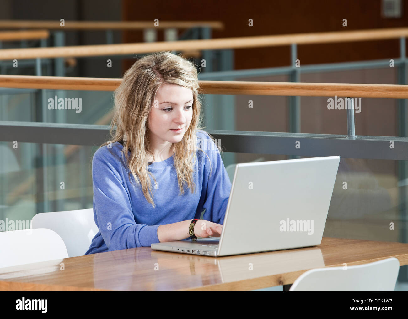 Girl with a laptop Stock Photo - Alamy