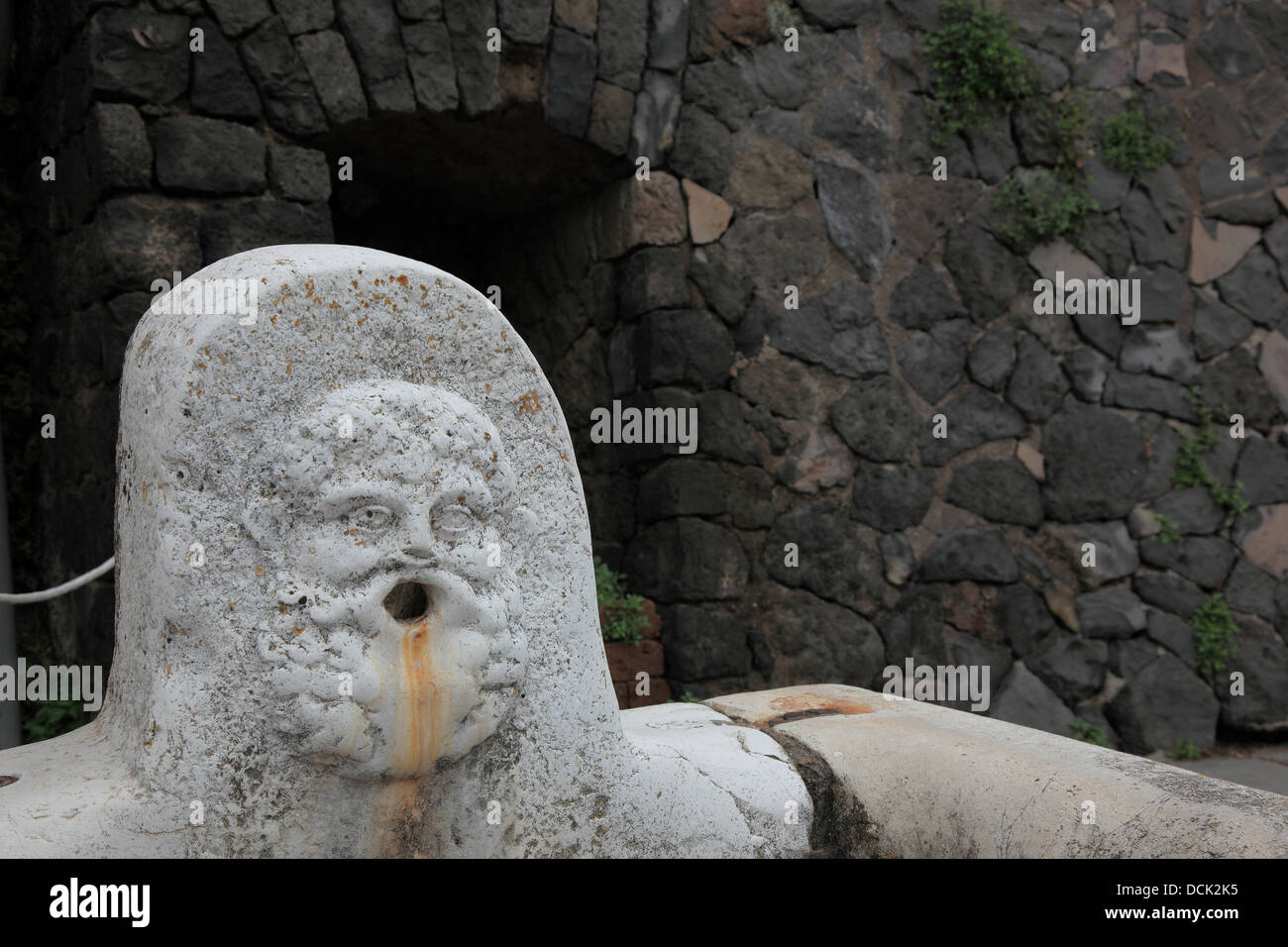 Drinking water wells in the ruins of Herculaneum, Campania, Italy Stock