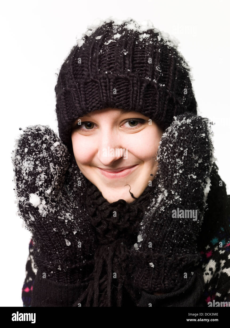 Girl with cap and gloves Stock Photo Alamy