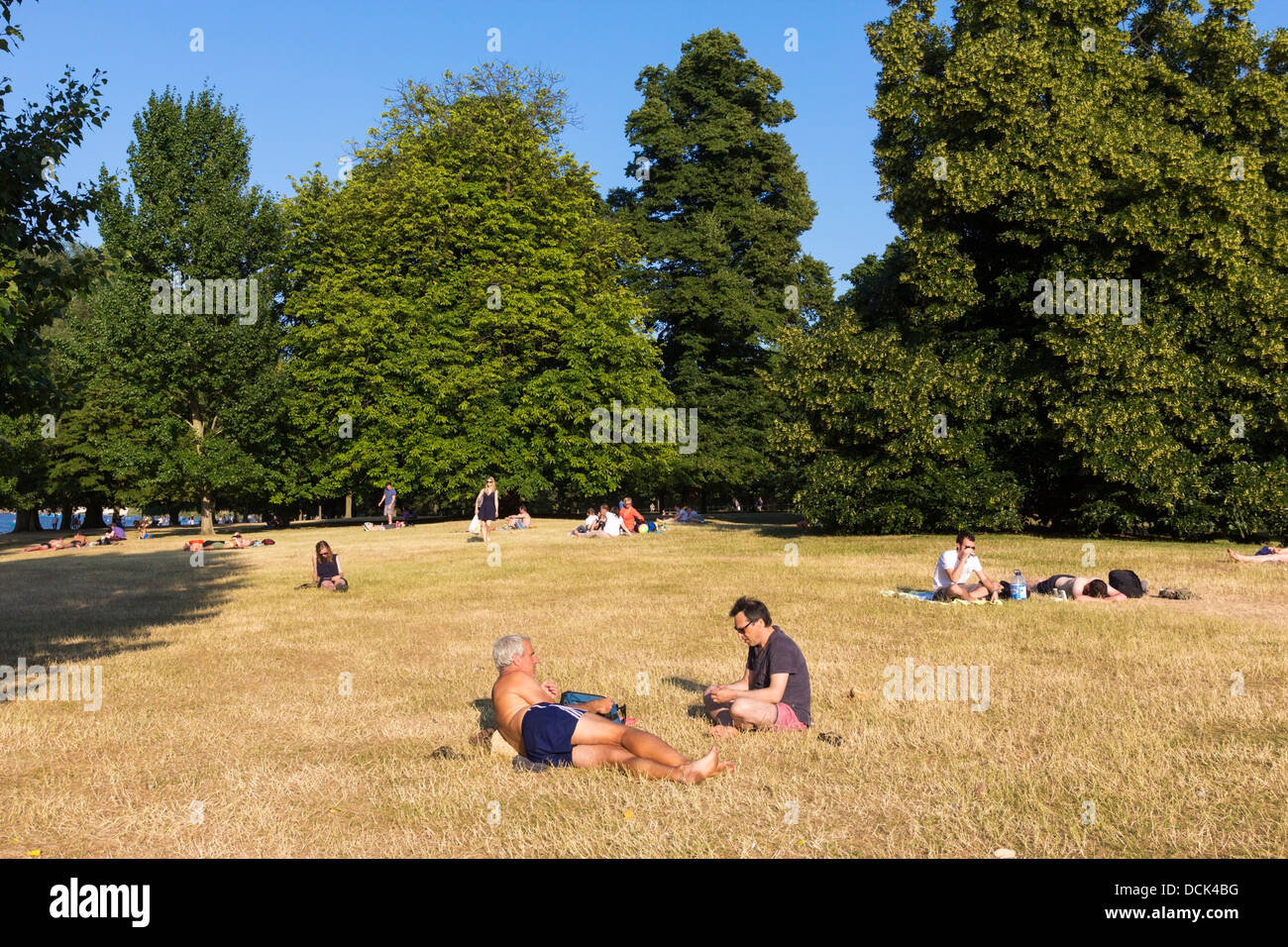Heatwave 2013 - Hyde Park - London Stock Photo