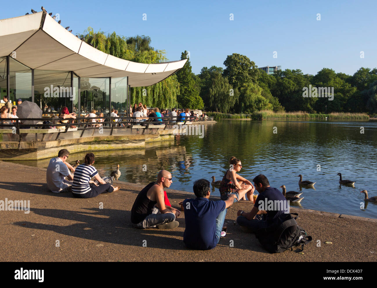 Summer Evening - Serpentine lake - Hyde Park - London Stock Photo
