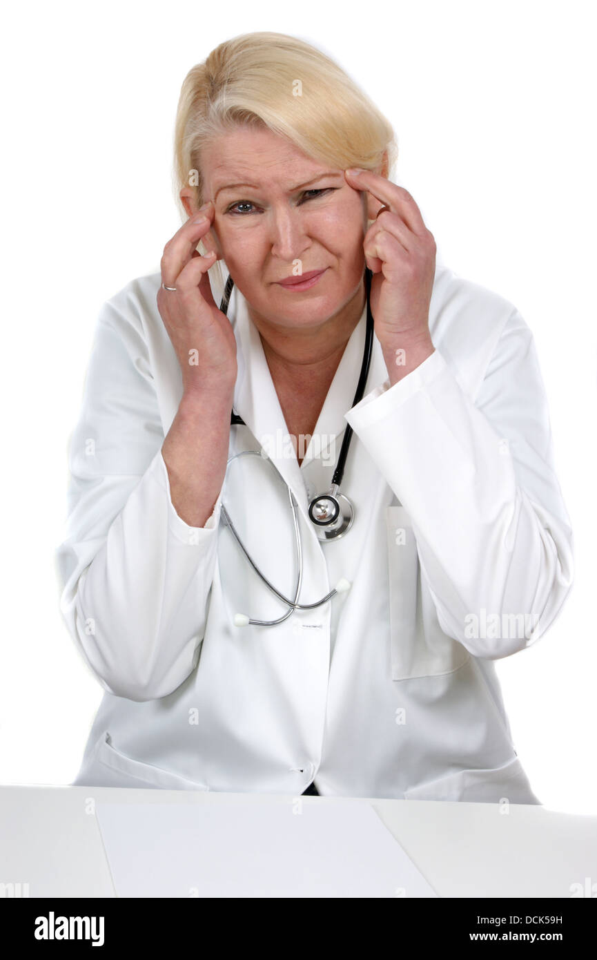 medical staff complained of strong headache Stock Photo Alamy
