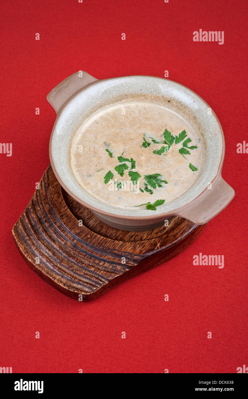 Mushroom cream soup Stock Photo - Alamy