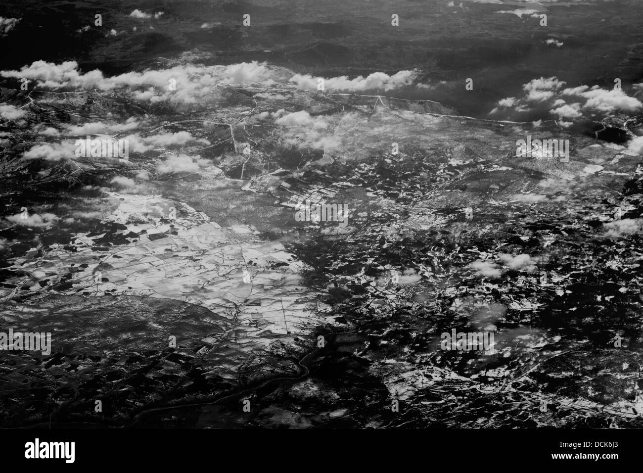 Aerial view of snowy mountains seen from a plane Stock Photo - Alamy
