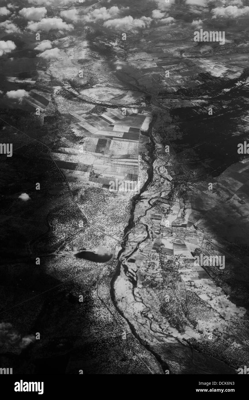 Aerial view of snowy mountains seen from a plane Stock Photo - Alamy