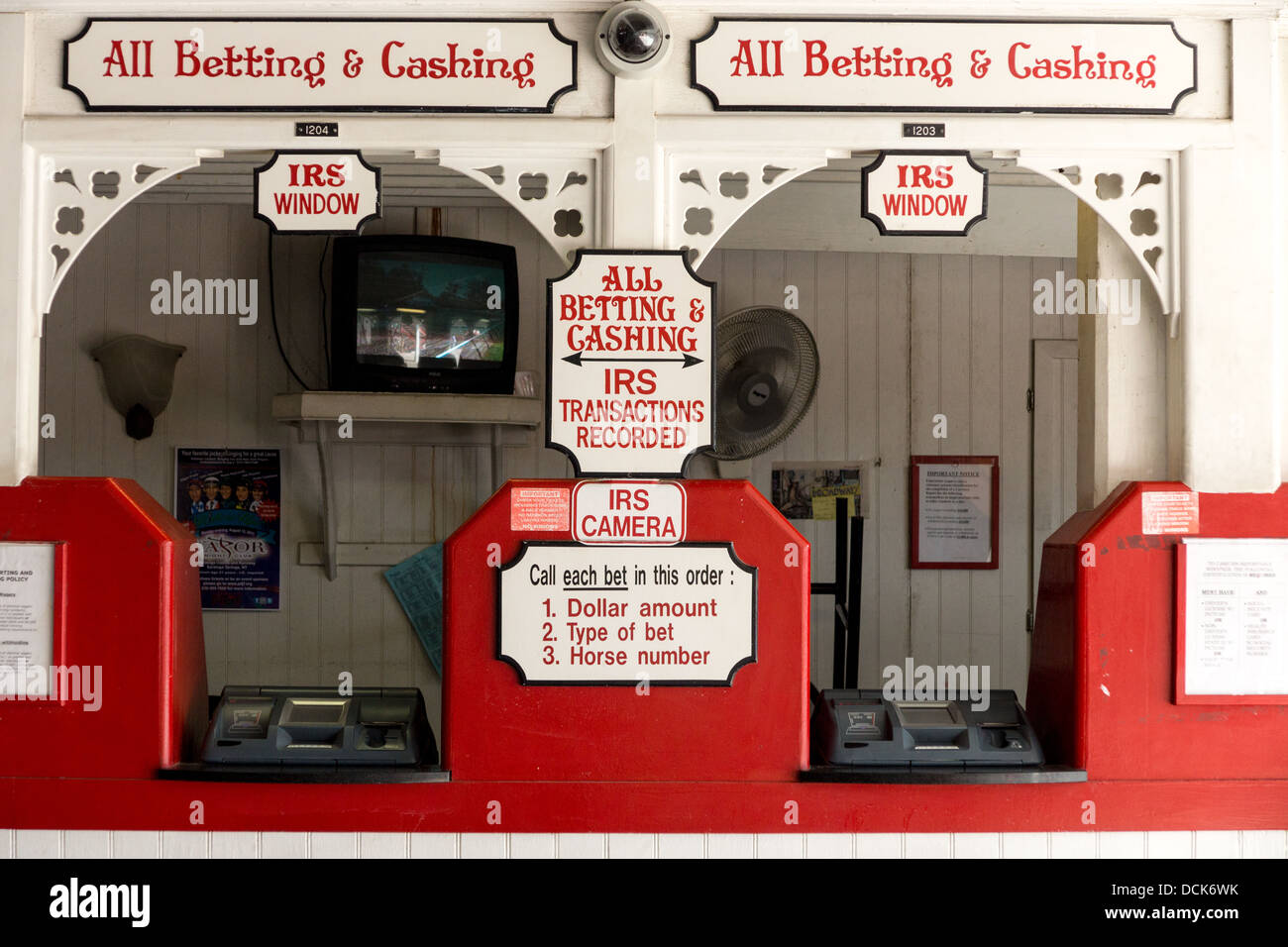 Ticket booth at Saratoga Raceway, the oldest horse race track in the