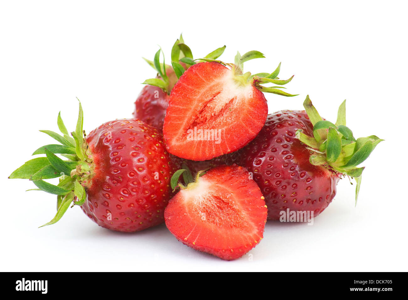 fresh strawberries isolated on white Stock Photo - Alamy
