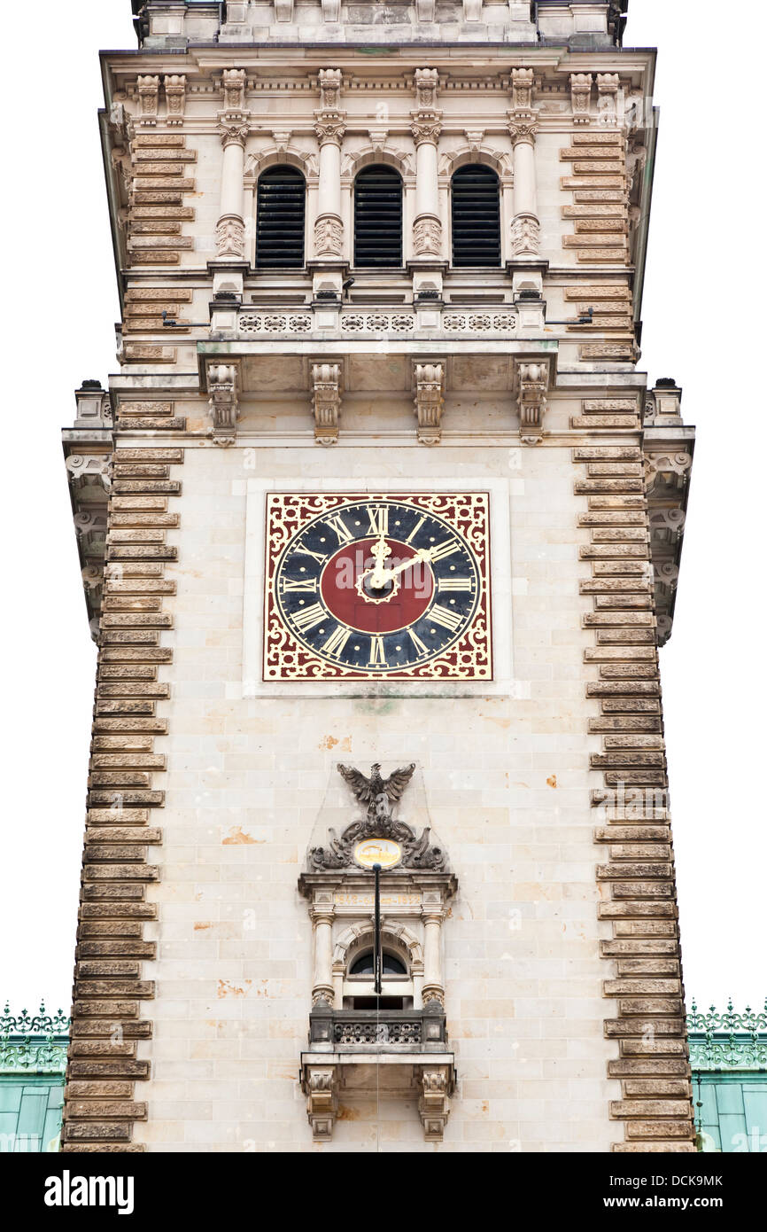 Hamburg city hall clock Stock Photo Alamy