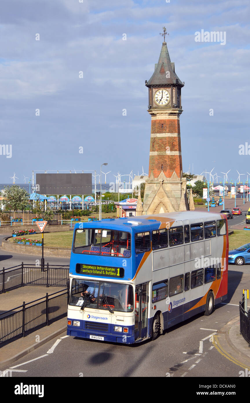 Stagecoach double decker bus, Skegness, Lincolnshire, England, UK Stock Photo