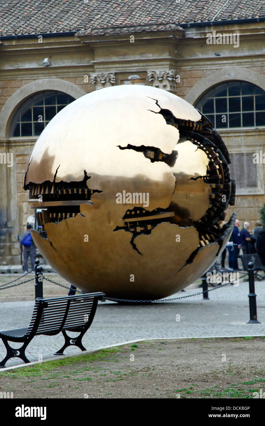 View of a golden sphere in the Vatican, Italy Stock Photo Alamy