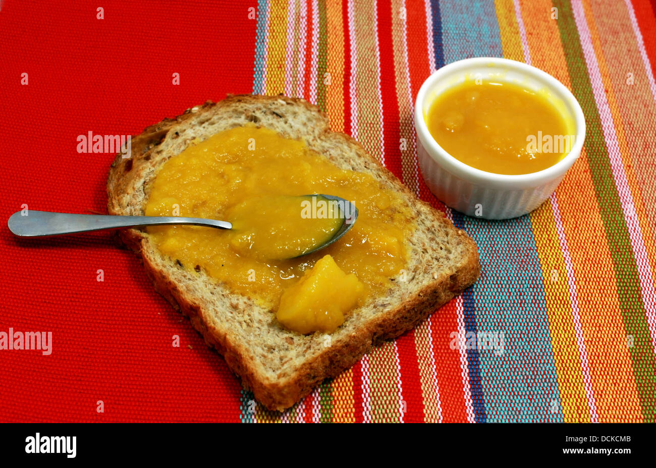 piece of bread with delicious jam Stock Photo Alamy