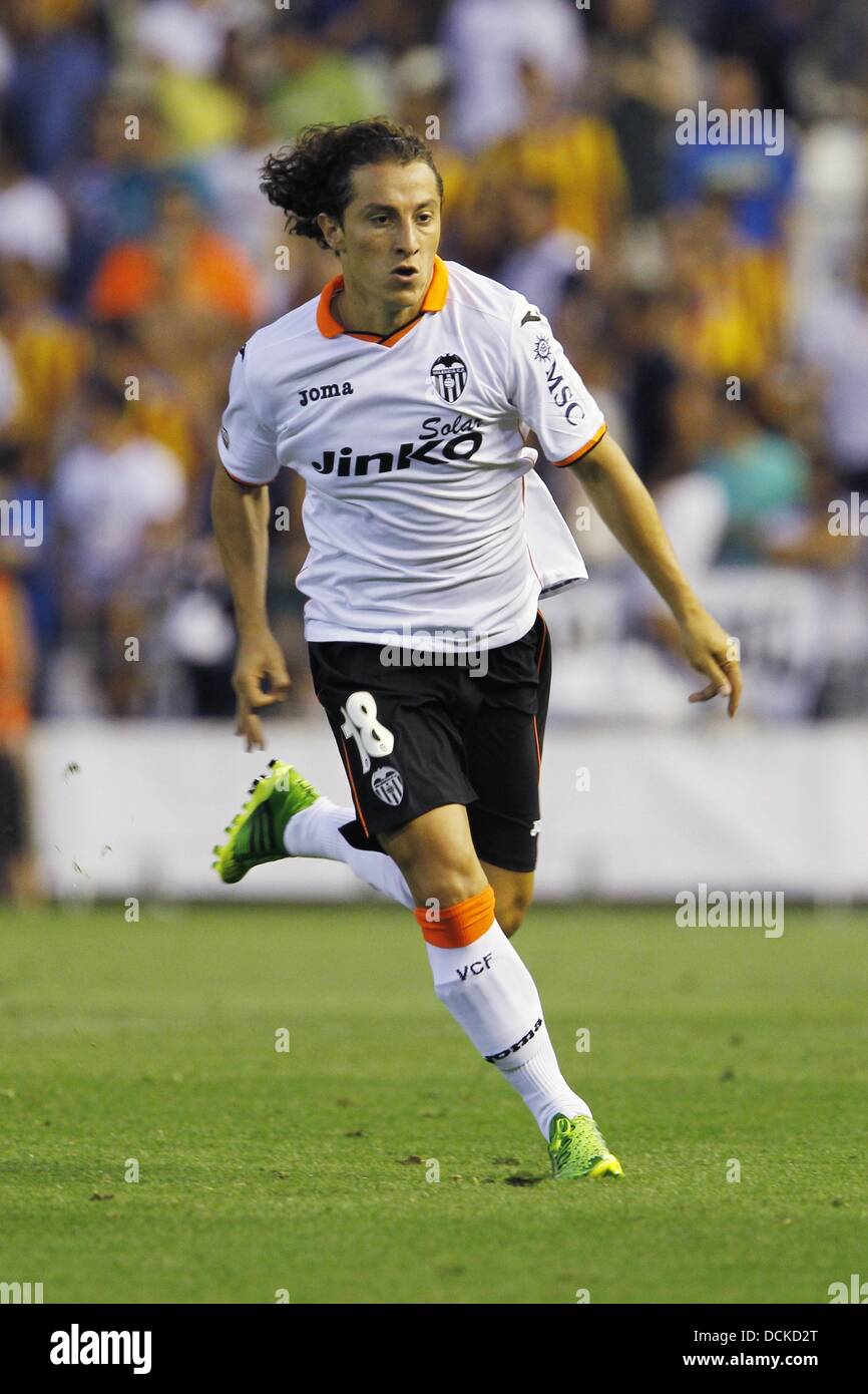 Andres Guardado Valencia July 27 2013 Football Soccer 2013 Guinness International Champions Cup Match Between Valencia 1 2 Ac Milan At The Mestalla Stadium In Valencia Spain Photo By Aflo Stock Photo Alamy