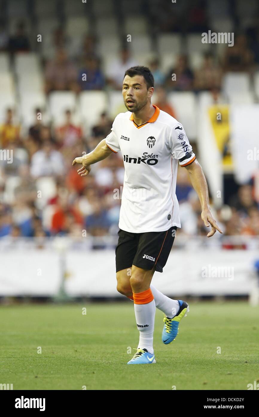Javi Fuego (Valencia), JULY 27, 2013 - Football / Soccer : 2013 Guinness International Champions Cup match between Valencia 1-2 AC Milan at the Mestalla Stadium in Valencia, Spain. (Photo by AFLO) Stock Photo