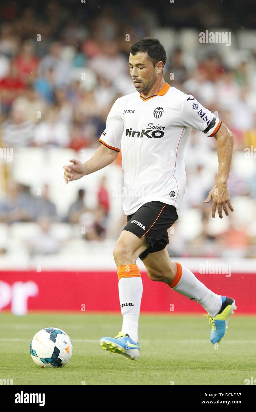 Javi Fuego (Valencia), JULY 27, 2013 - Football / Soccer : 2013 Guinness International Champions Cup match between Valencia 1-2 AC Milan at the Mestalla Stadium in Valencia, Spain. (Photo by AFLO) Stock Photo
