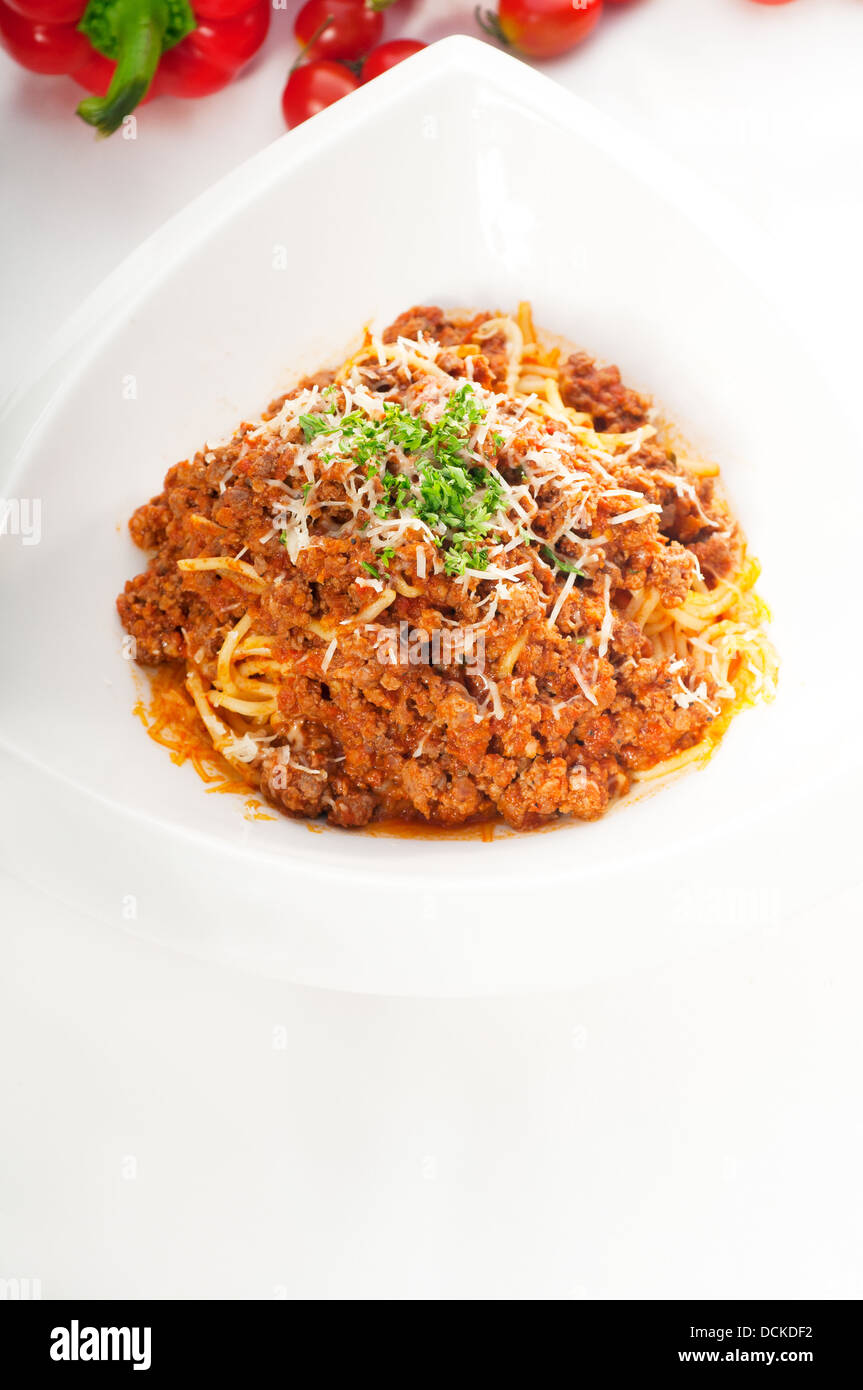 spaghetti pasta with bolognese sauce Stock Photo Alamy