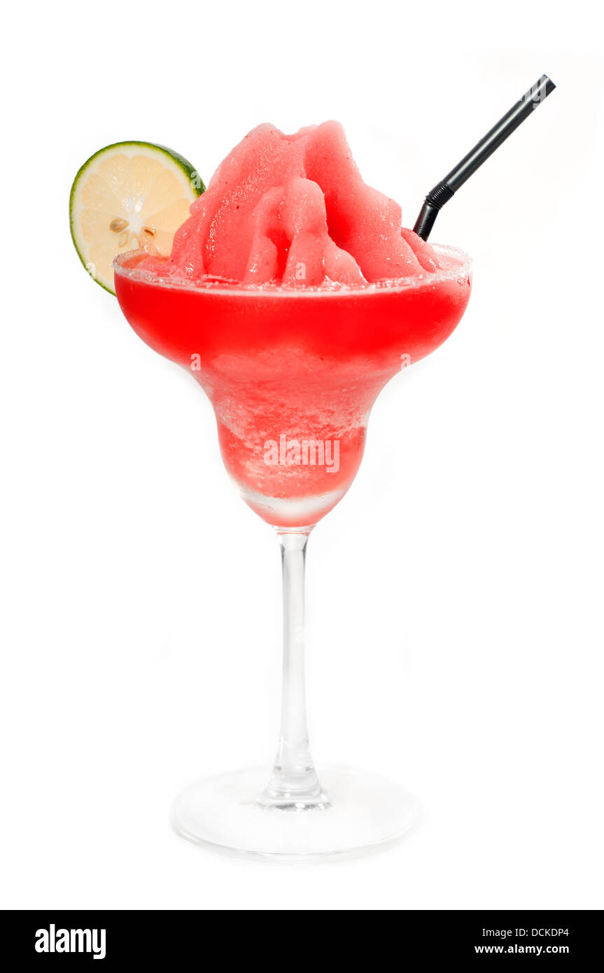 frozen strawberry margarita daiquiri isolated on white Stock Photo Alamy