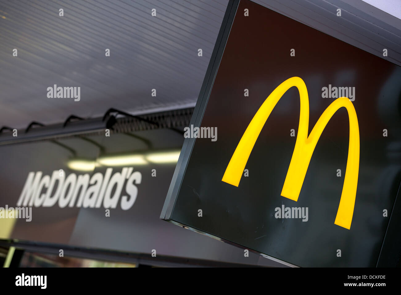 19/08/2013 Mcdonald's restaurant sign in Southend-on-sea Stock Photo