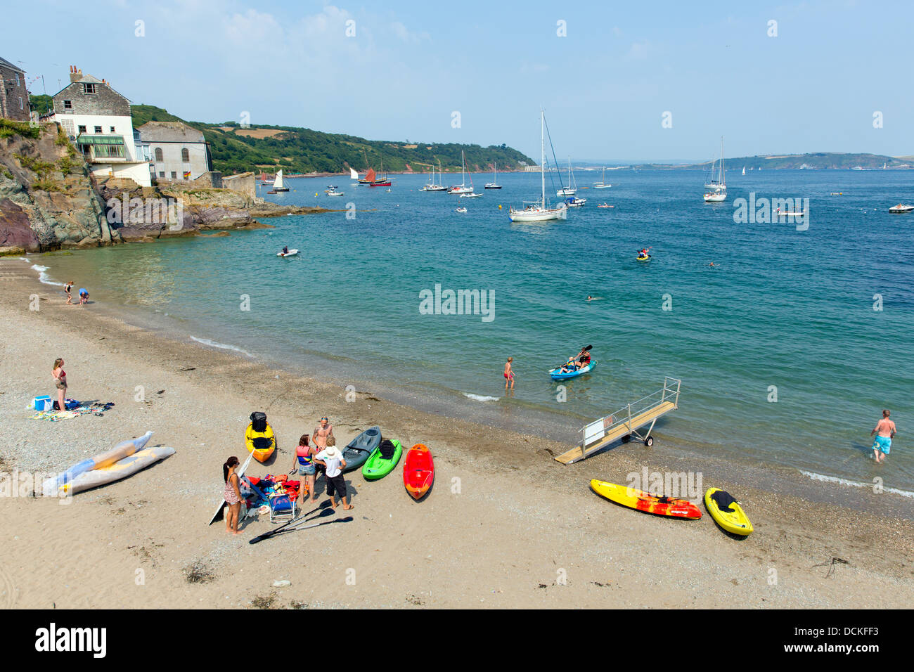 Cawsand beach Cornwall England UK on the Rame Peninsula. Overlooks ...