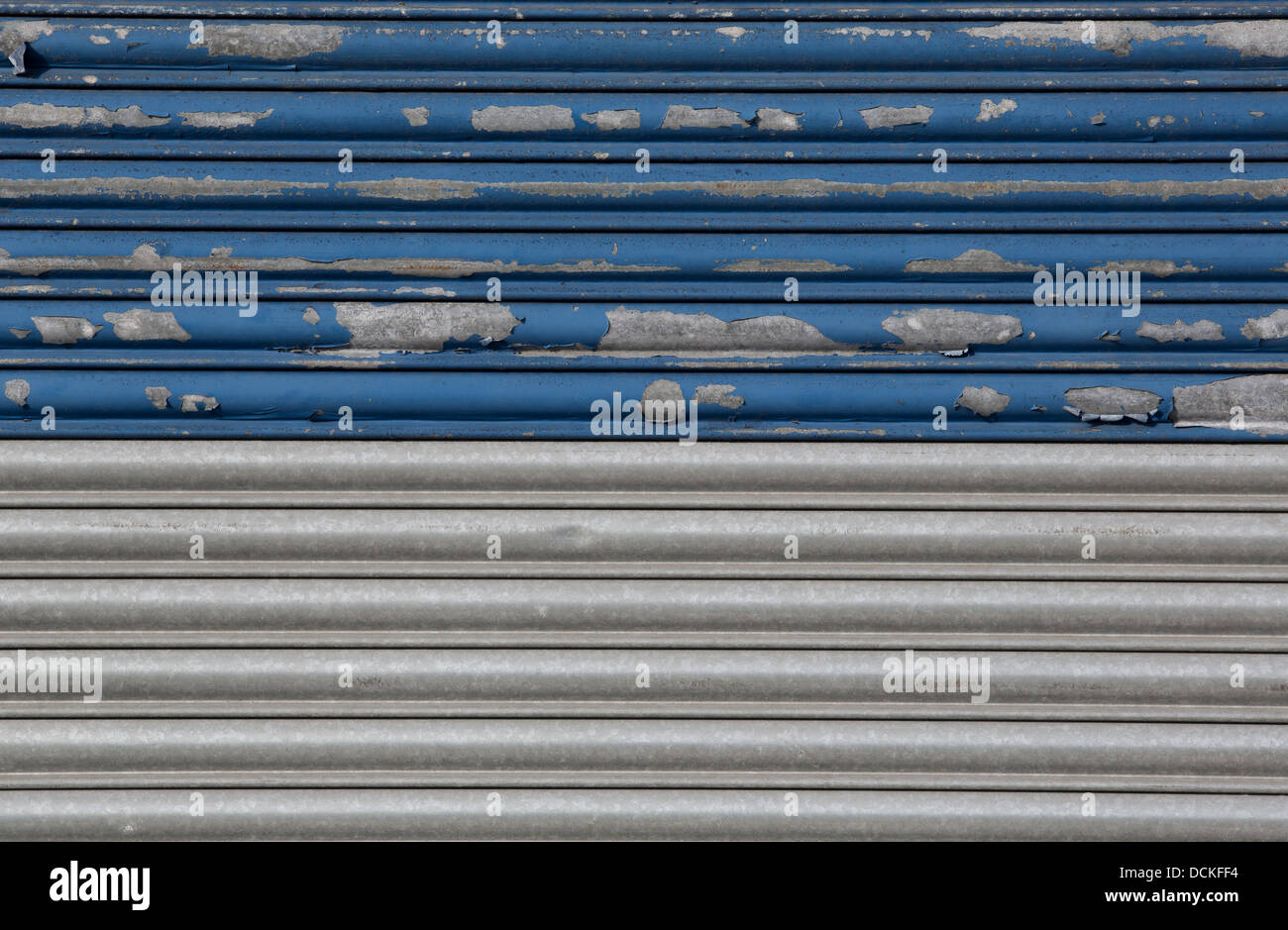 19/08/2013 metal roll down shop front, Southend-on-sea Stock Photo