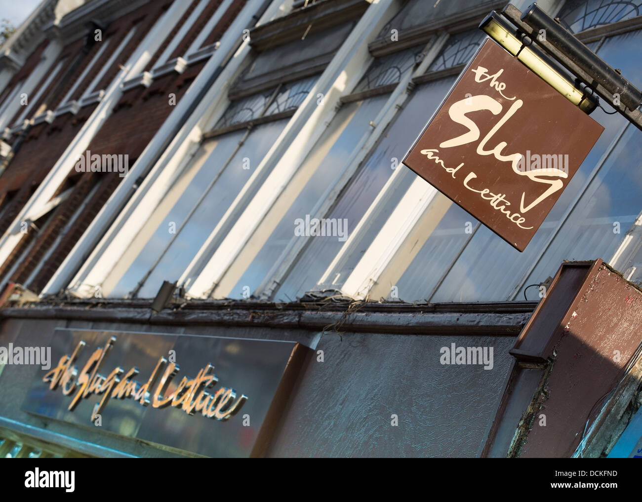 19/08/2013 The Slug and Lettuce, bar sign in Southend-on-sea Stock Photo