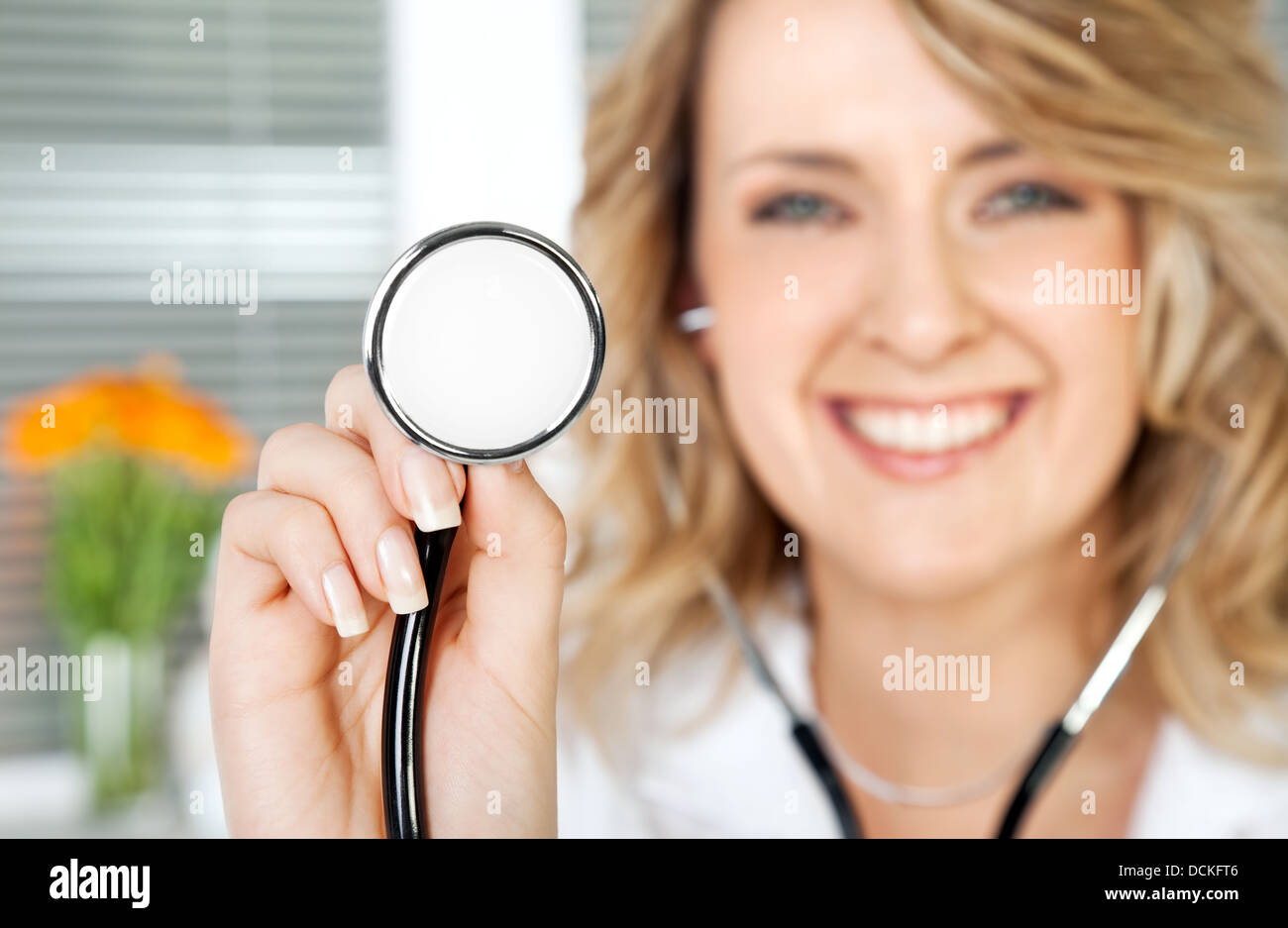 Female doctor stethoscope Stock Photo Alamy