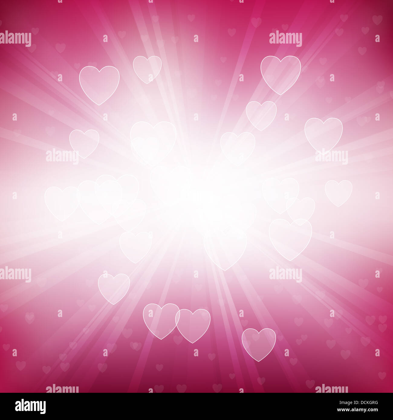 Vector illustration of love concept in heart rays background Stock ...