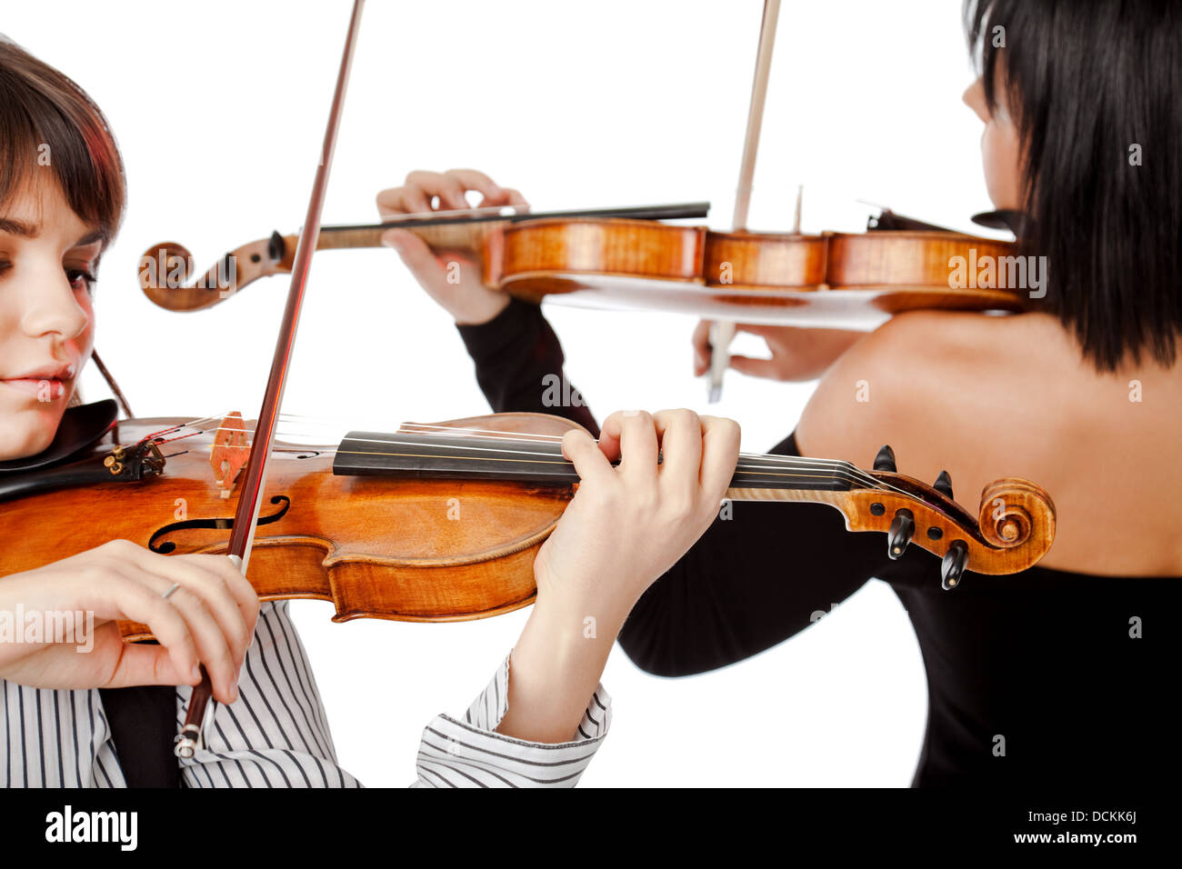Violinists isolated Stock Photo