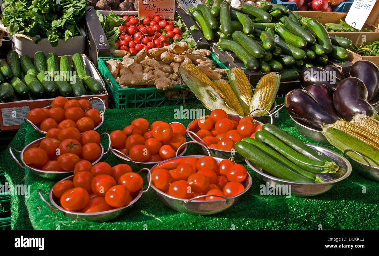 Vegetable market in Kingston Upon Thames, Surrey, England Stock Photo