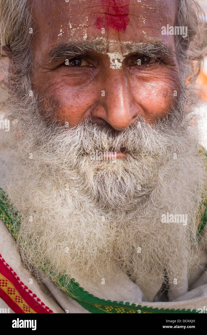 Worshiper at Govind Devji Temple - Jaipur, Rajasthan, India Stock Photo