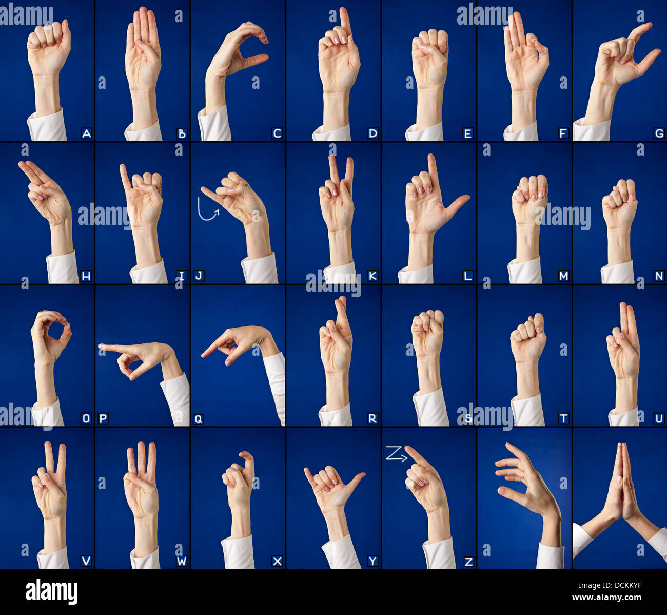 Alphabet in sign language Stock Photo