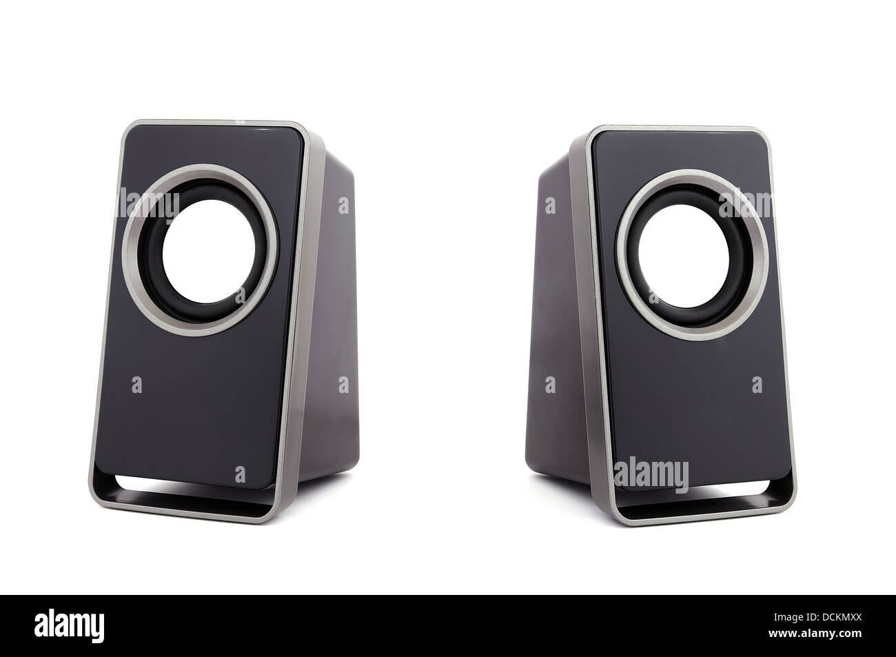 two computer speakers Stock Photo Alamy