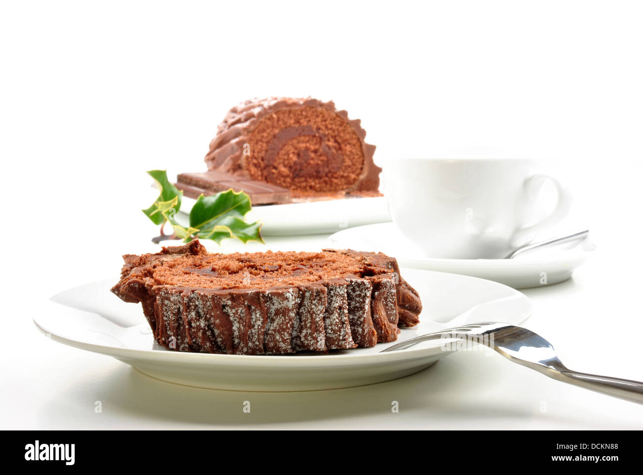 home made chocolate cake on a white plate Stock Photo - Alamy