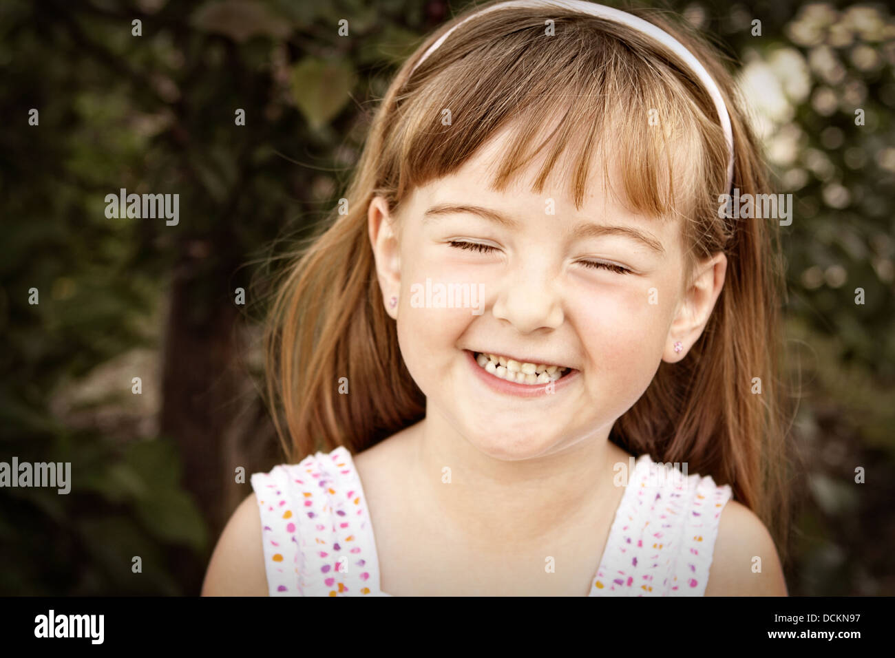 Portrait of a Little Girl Smiling Stock Photo - Alamy
