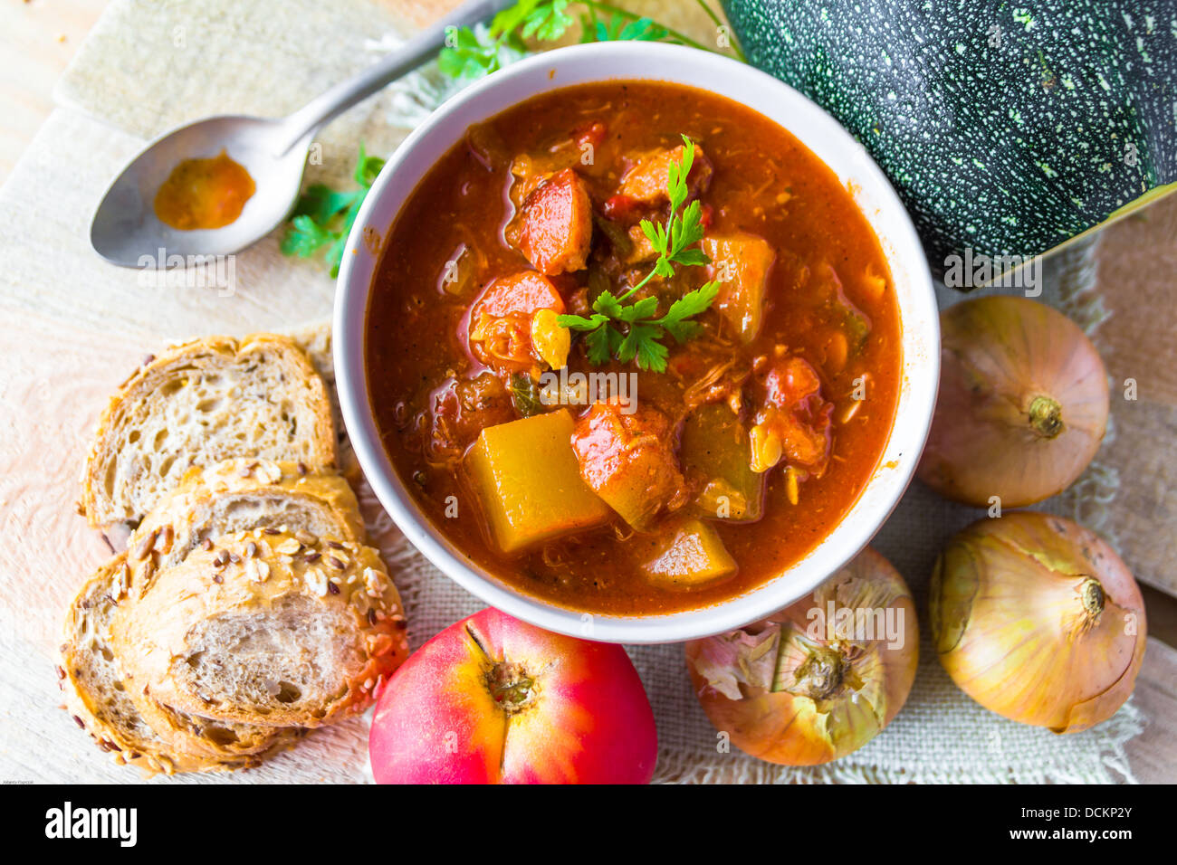 Stew with zucchini stewed with vegetables and meat Stock Photo Alamy