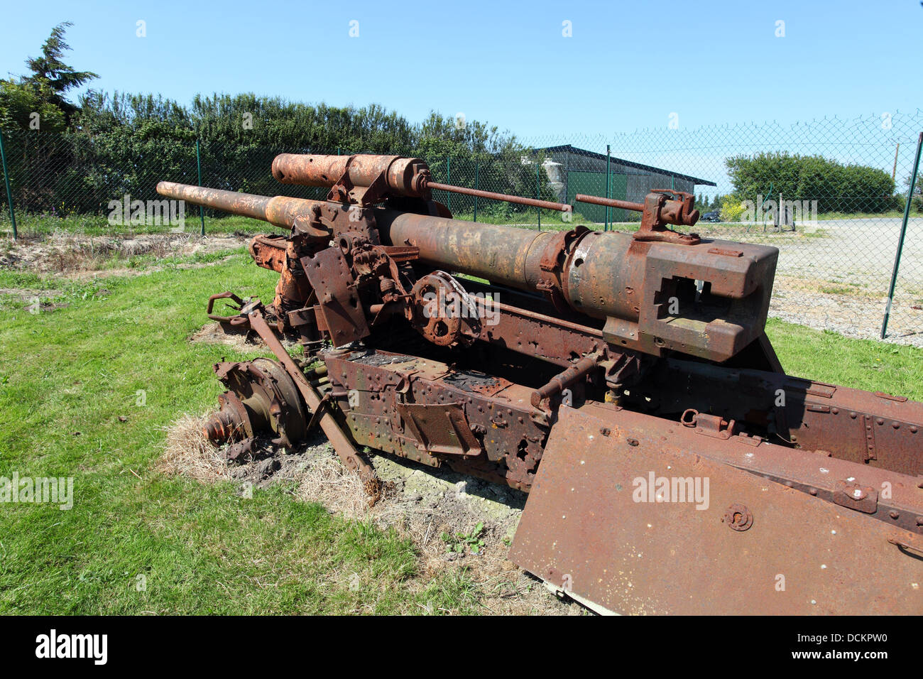 Remains of a WWII field gun Stock Photo