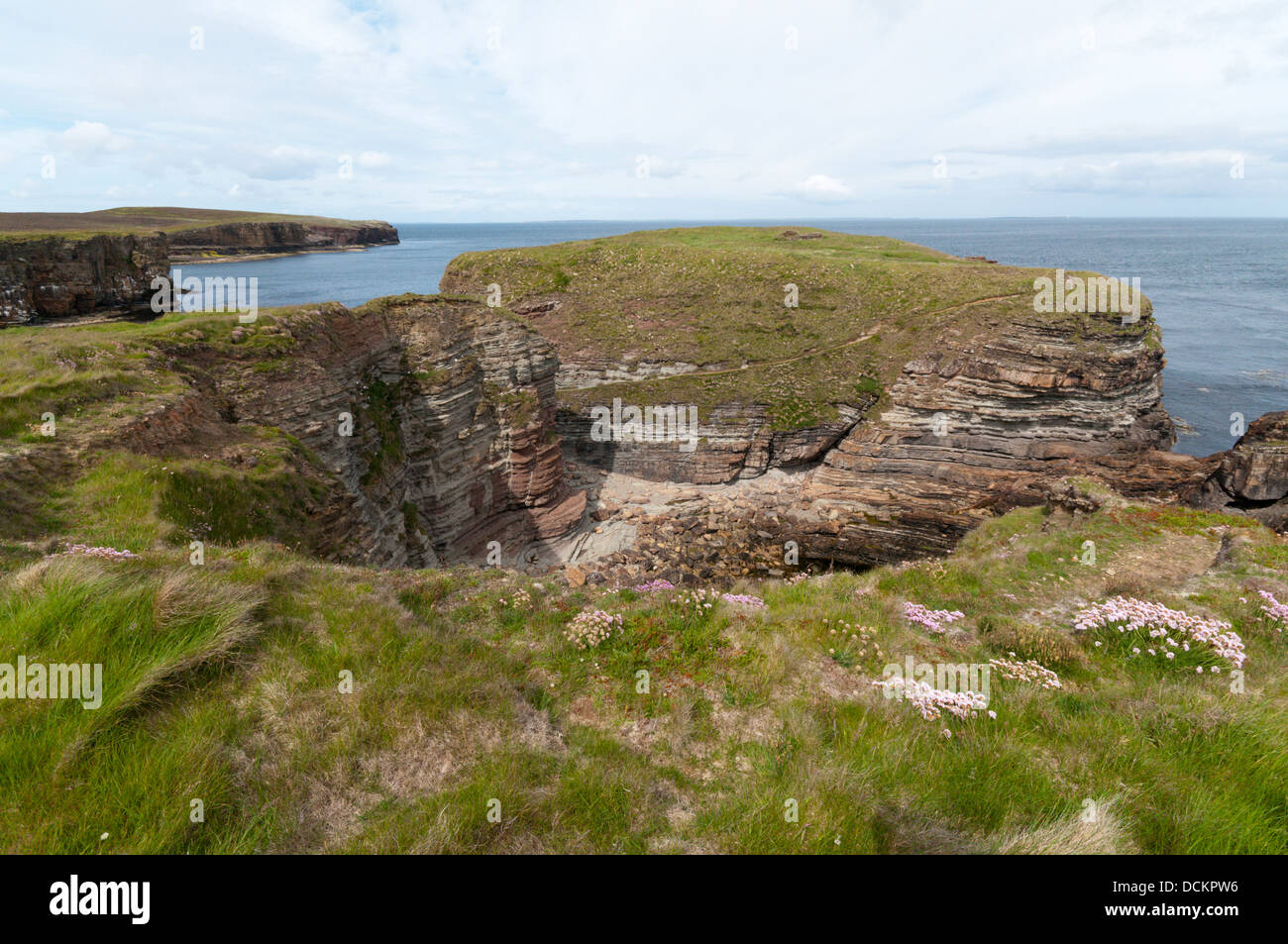 Norse remains at Brough of Deerness, Orkney. Stock Photo