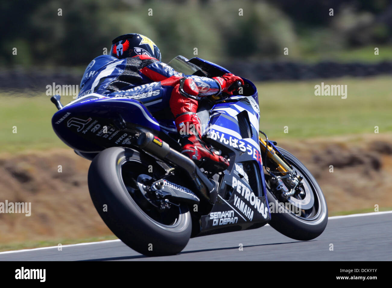 World Moto GP Championship. Round16.Phillip Island.Australia. - 14.10.11 #1 LORENZO Jorge (SPA) Yamaha Factory Racing.    - Motorrad-WM - MotoGP in Australien - Motorrad - Motorradsport - Grand Prix in Phillip Island - Motorcycle racing - Stock Photo