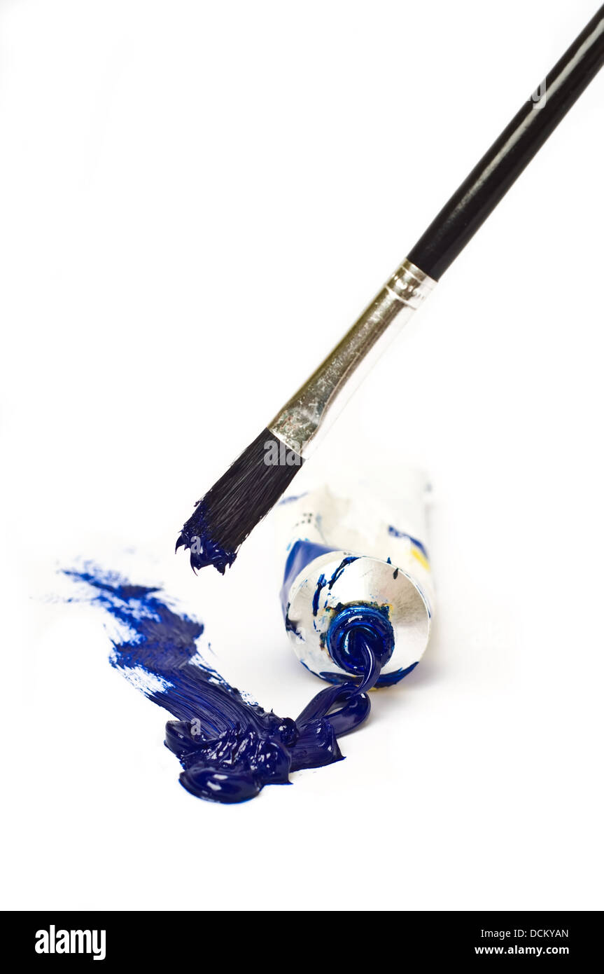 Blue paint stroke close hi-res stock photography and images - Alamy